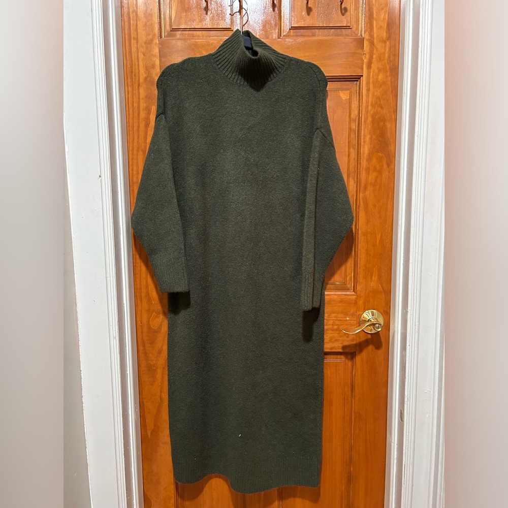 Zara Olive Knit Sweater Dress